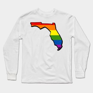 Rainbow Florida Outline Long Sleeve T-Shirt